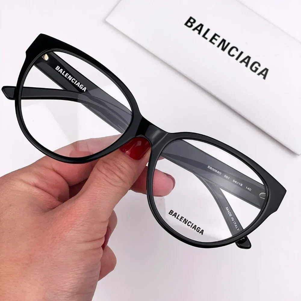 Balenciaga Everyday BB0064O 001 Eyeglasses Black Cat Eye Women